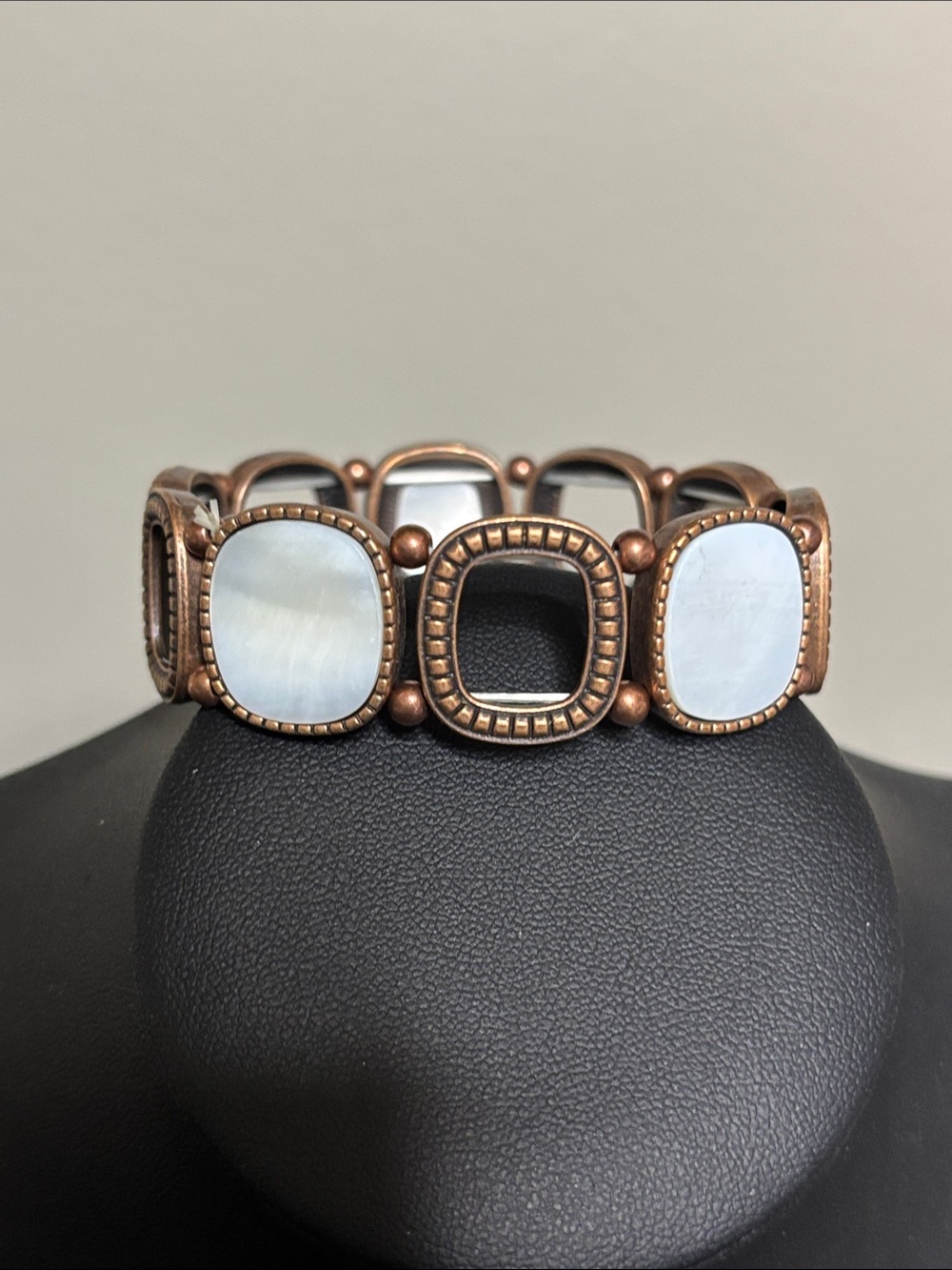 Copper-Tone Mother of Pearl Stretch Bracelet - Women Jewelry